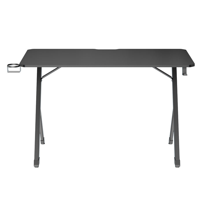Scrivania da gioco NanoRS, nera, con porta cuffie e porta bicchieri, max. 75 kg, dimensioni 1200x600x750 mm, RS101