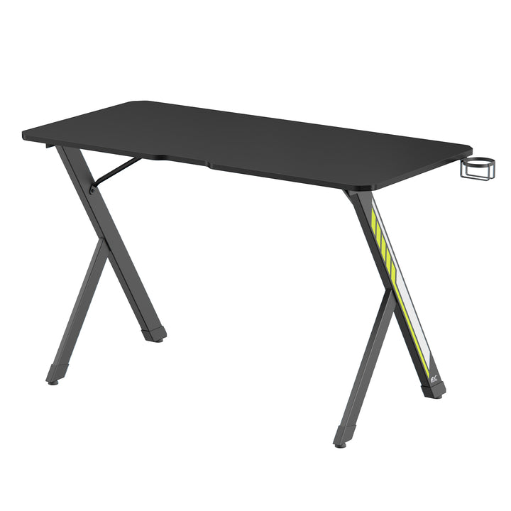 Scrivania da gioco NanoRS, nera, con porta cuffie e porta bicchieri, max. 75 kg, dimensioni 1200x600x750 mm, RS101