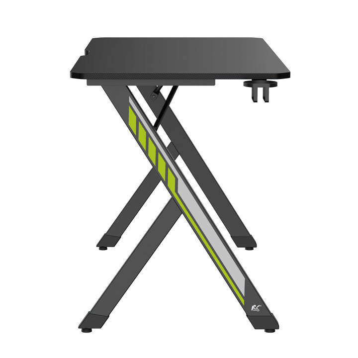 Scrivania da gioco NanoRS, nera, con porta cuffie e porta bicchieri, max. 75 kg, dimensioni 1200x600x750 mm, RS101