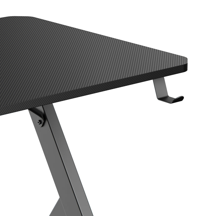 Scrivania da gioco NanoRS, nera, con porta cuffie e porta bicchieri, max. 75 kg, dimensioni 1200x600x750 mm, RS101