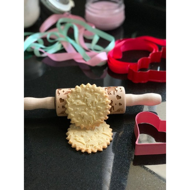 Rullo per dolci inciso Goody Woody, 23,5 cm, legno di faggio, design unicorno