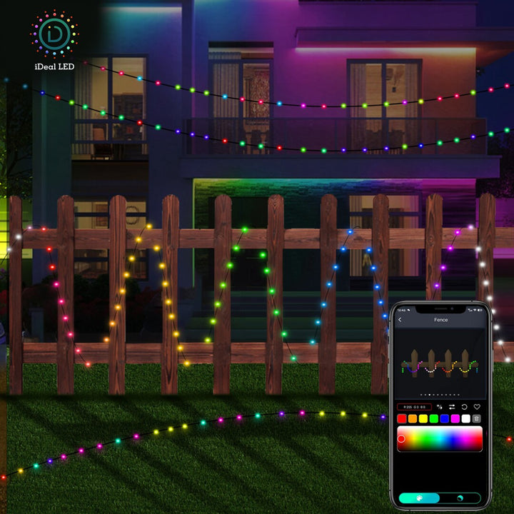 Illuminazione per esterni Rabalux, stringa LED RGB, IP44, Wi-Fi, Bluetooth, Biri