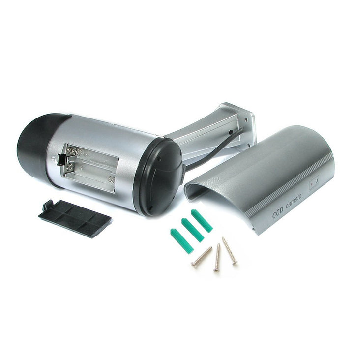 Telecamera fittizia con LED lampeggiante IR1100 S IR per esterni, argento, 2 pezzi
