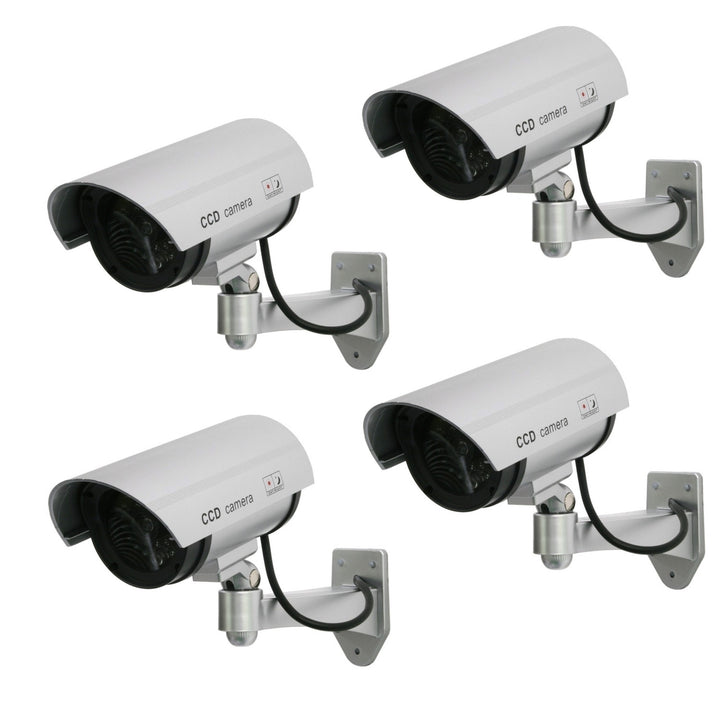 Telecamera fittizia con LED lampeggiante IR1100 S IR per esterni, argento, 4 unità