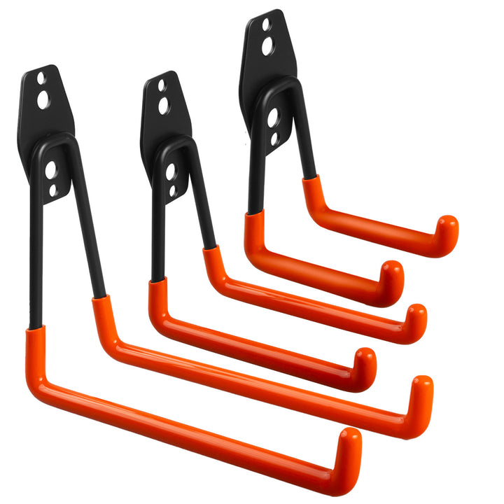 Supporto da parete per garage Maclean, per pneumatici, attrezzi da giardino, scala, tubi. acciaio, carico massimo 70kg, MC-442 + MC-443 carico massimo 50kg + MC-444 carico massimo 25kg