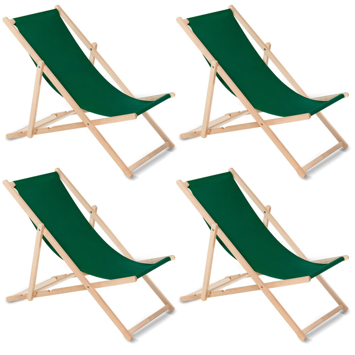 GreenBlue GB183 lettino classico in faggio verde scuro, 4 pezzi