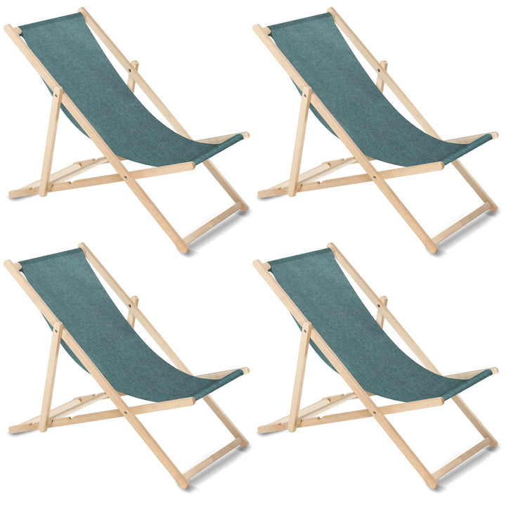 GreenBlue GB183M lettino classico in faggio melange turchese, 4 pezzi
