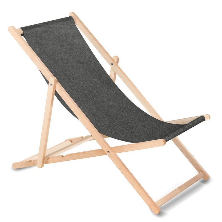 GreenBlue GB183M lettino classico in faggio nero melange, 4 pezzi