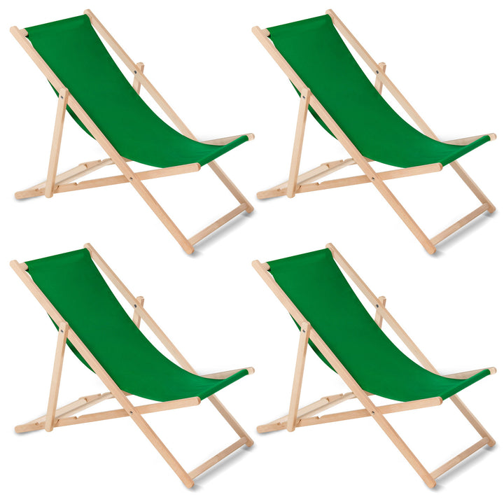 GreenBlue GB183 lettino classico in faggio verde, 4 pezzi
