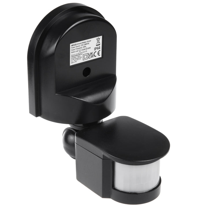 Sensore di movimento e crepuscolare a parete Maclean, 180°, max. 1200W, bianco e nero, MCE25
