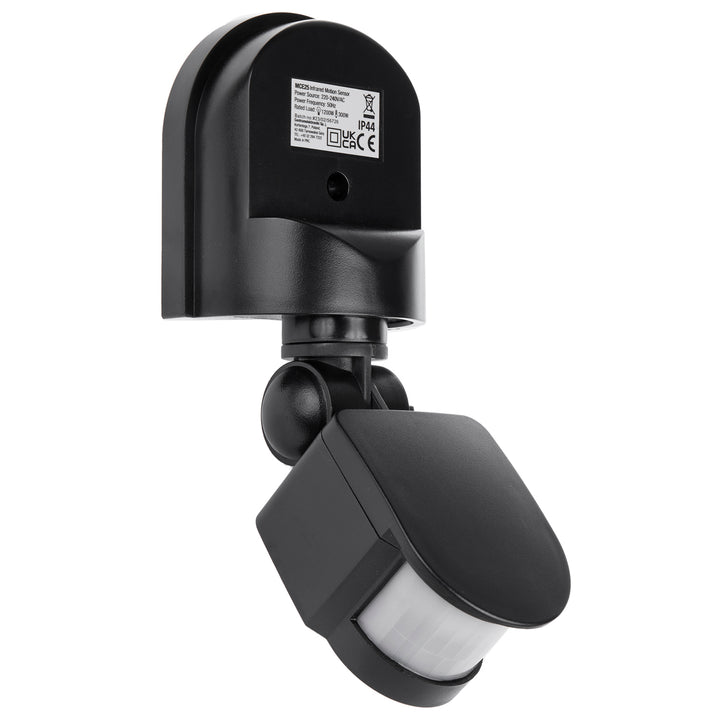 Sensore di movimento e crepuscolare a parete Maclean, 180°, max. 1200W, bianco e nero, MCE25