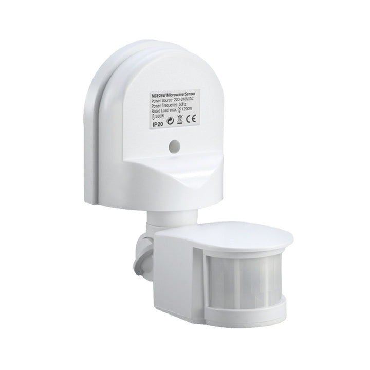 Sensore di movimento e crepuscolare a parete Maclean, 180°, max. 1200W, bianco e nero, MCE25