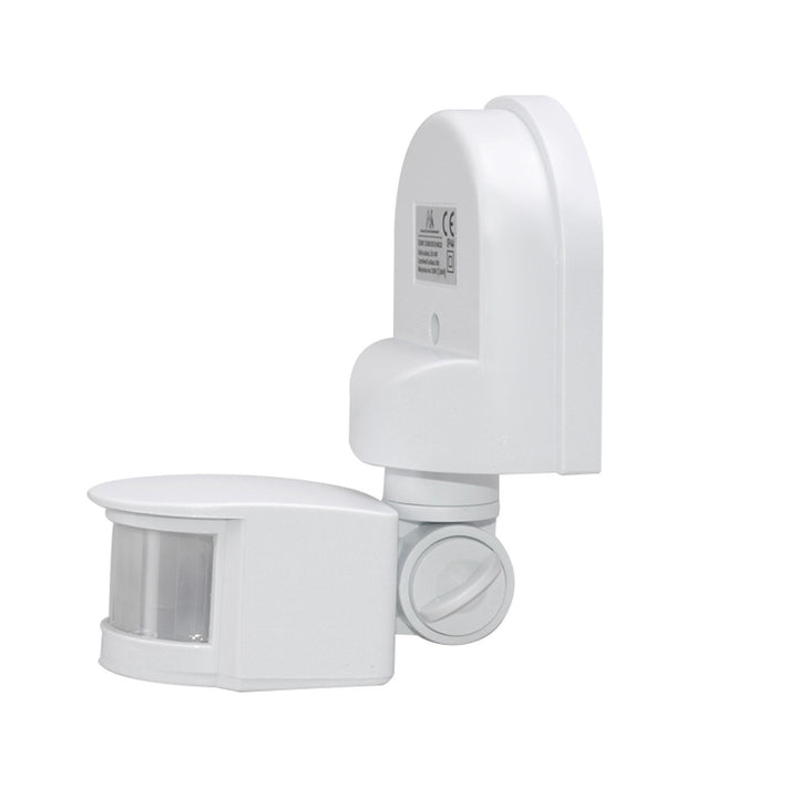 Sensore di movimento e crepuscolare a parete Maclean, 180°, max. 1200W, bianco e nero, MCE25