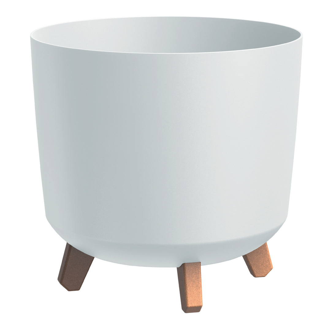 Vaso da fiori Prosperplast, su gambe, inserto per irrigazione, altezza 28,5 cm, bianco, Gracia Tubus, set di 2 pezzi