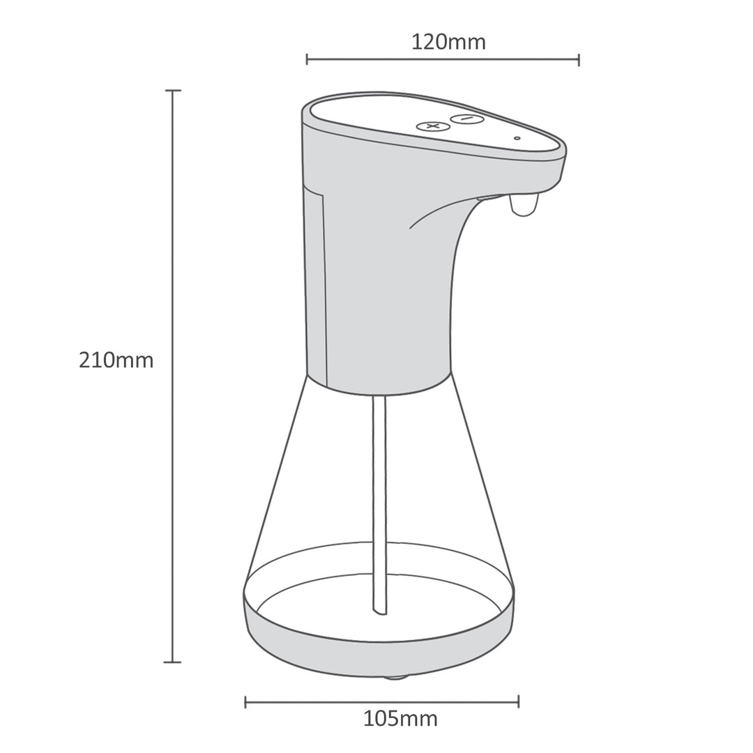 Distributore automatico Promedix, contenitore per saponi liquidi, liquidi disinfettanti, 480 ml, 4xAA PR-530 + 4x batterie Varta Industrial LR6/AA R-06