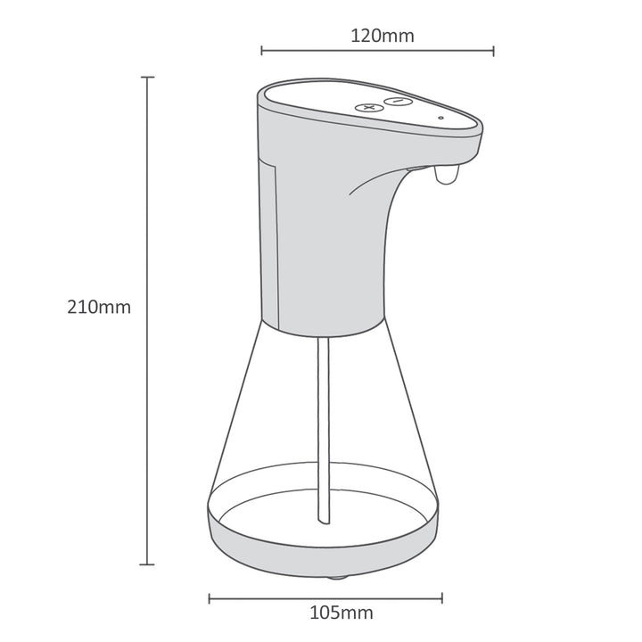 Distributore automatico Promedix, contenitore per saponi liquidi, liquidi disinfettanti, 480 ml, 4xAA PR-530 + 4x batterie Varta Industrial LR6/AA R-06