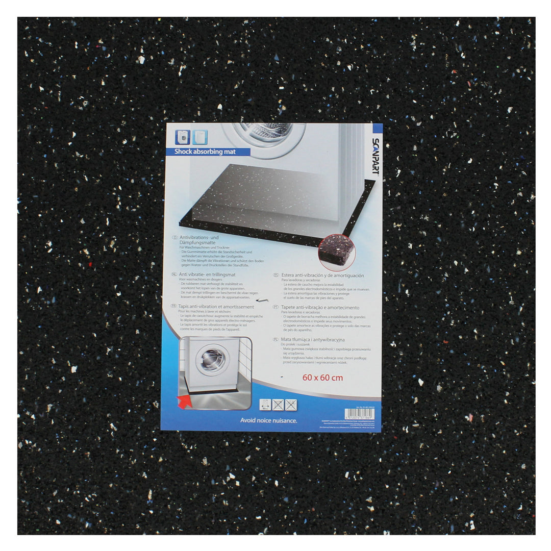 Tappeto antivibrazioni sotto gli elettrodomestici, in gomma, 60x60cm, Scanpart