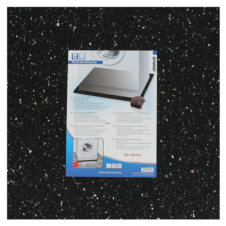 Tappeto antivibrazioni sotto gli elettrodomestici, in gomma, 60x60cm, Scanpart