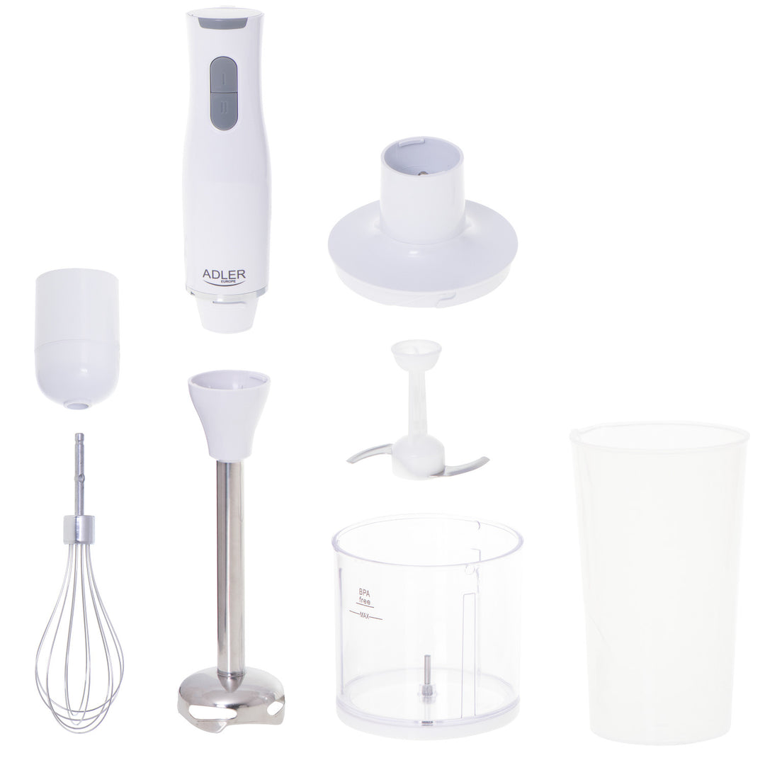 Frullatore a immersione Adler, 2 velocità, bianco, 800W, AD 4620