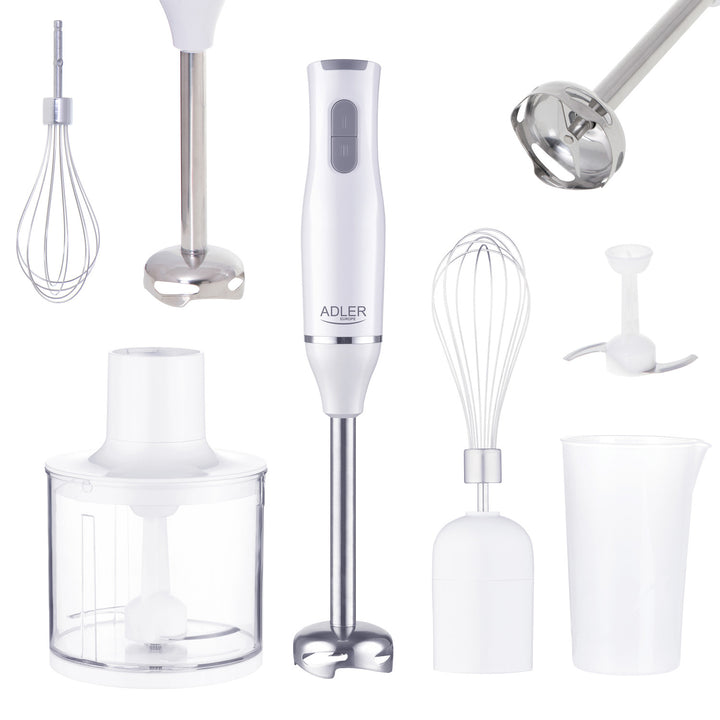 Frullatore a immersione Adler, 2 velocità, bianco, 800W, AD 4620