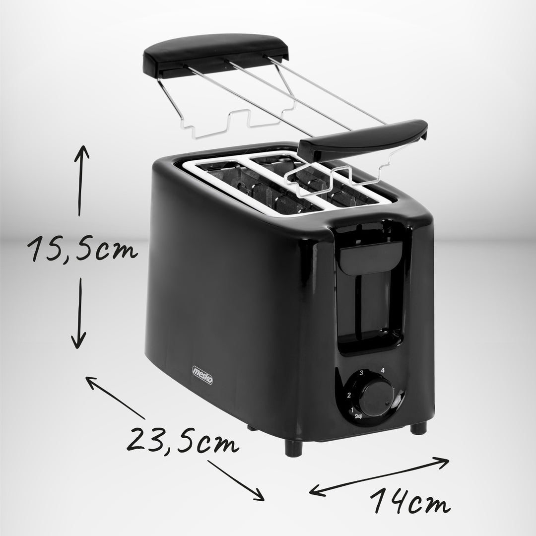 Tostapane Mesko, tostapane a 2 fette, 900W, nero, MS 3220