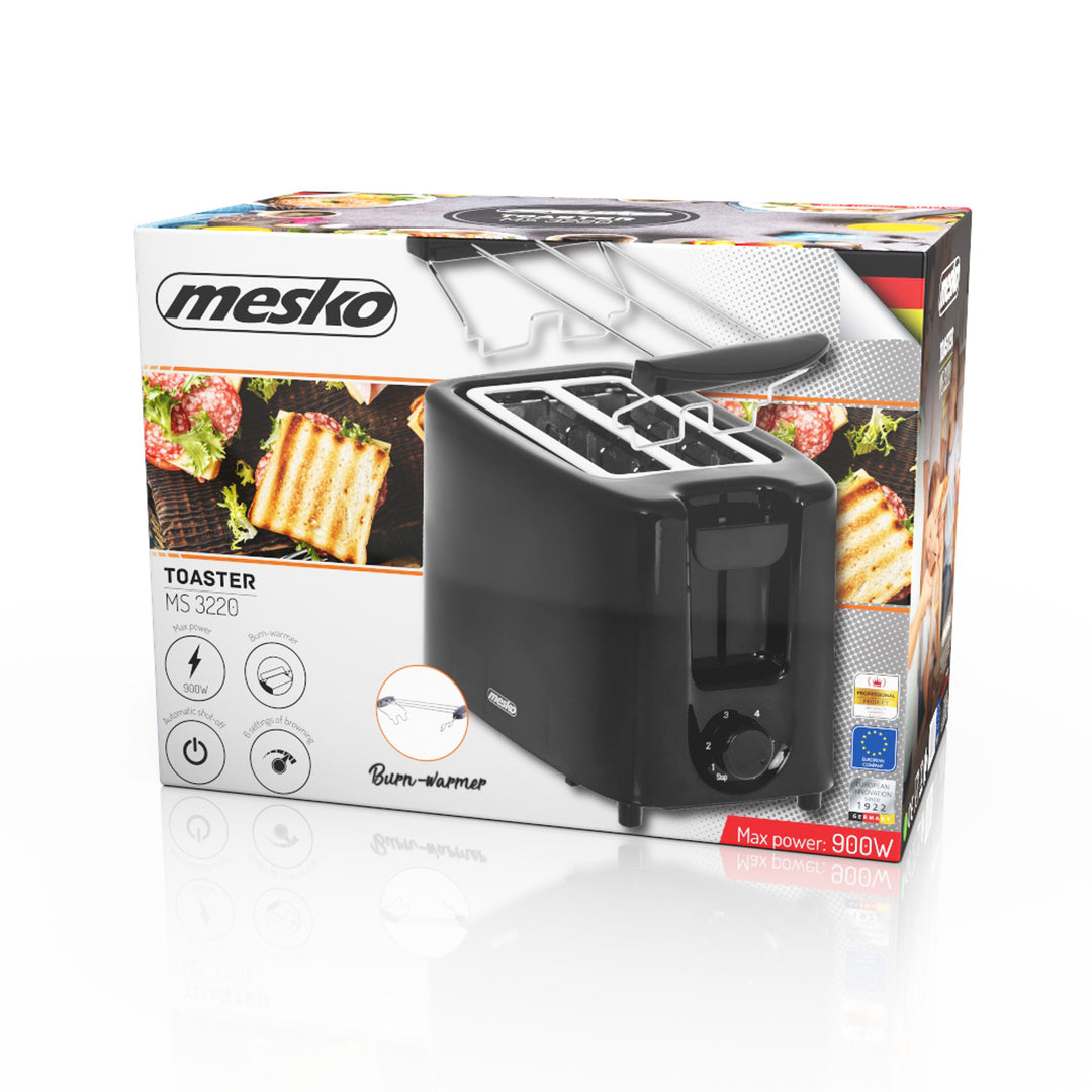 Tostapane Mesko, tostapane a 2 fette, 900W, nero, MS 3220