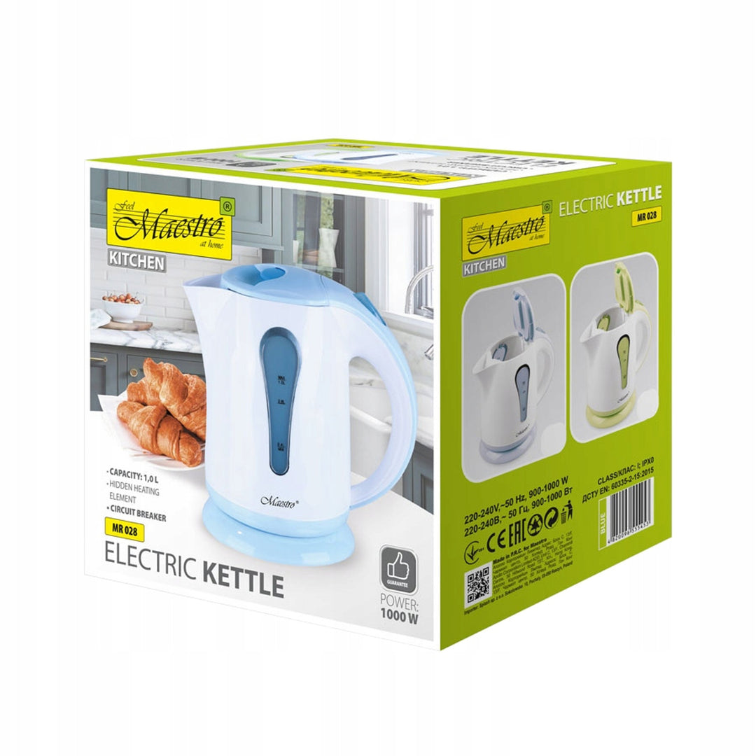 Bollitore elettrico Maestro, 1000W, 1l, blu, MR028