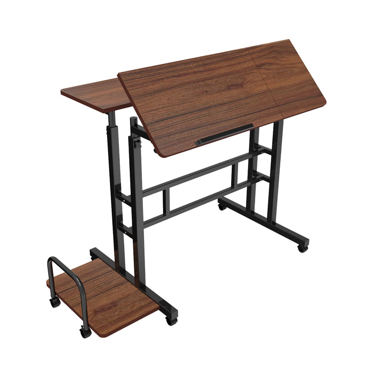 Scrivania mobile per laptop Maclean, nera, piano 80x60cm, 50kg max, regolazione in altezza 67-115 cm, MC-124 B