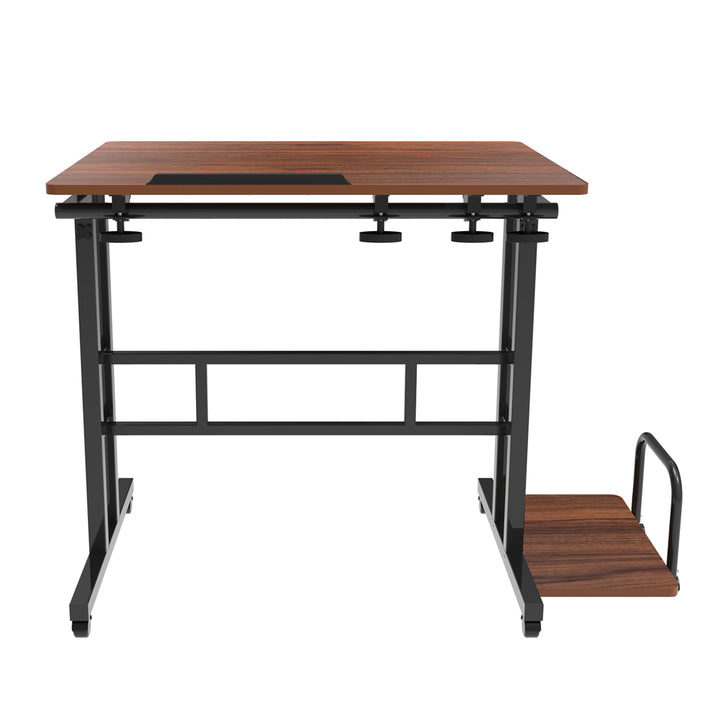 Scrivania mobile per laptop Maclean, nera, piano 80x60cm, 50kg max, regolazione in altezza 67-115 cm, MC-124 B