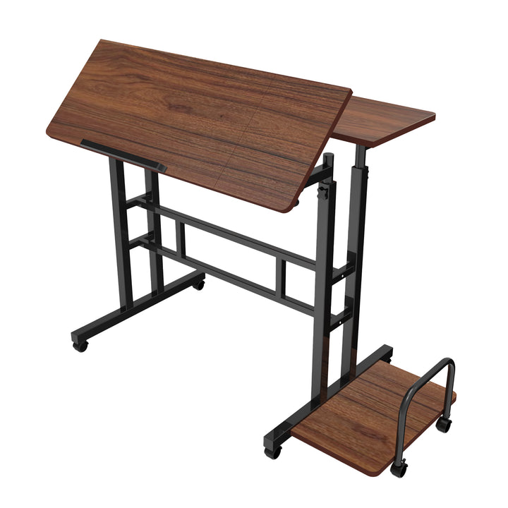 Scrivania mobile per laptop Maclean, nera, piano 80x60cm, 50kg max, regolazione in altezza 67-115 cm, MC-124 B