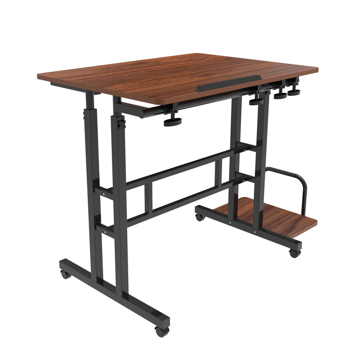 Scrivania mobile per laptop Maclean, nera, piano 80x60cm, 50kg max, regolazione in altezza 67-115 cm, MC-124 B
