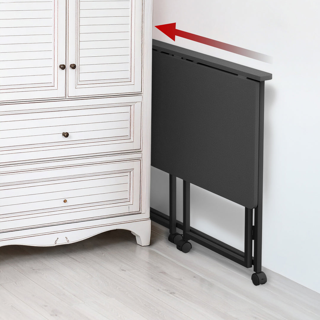 Tavolo pieghevole Maclean, nero, mobile, piano 100x50 cm, max. 50 kg, MC-1250 B