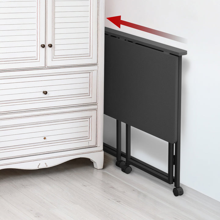 Tavolo pieghevole Maclean, nero, mobile, piano 100x50 cm, max. 50 kg, MC-1250 B