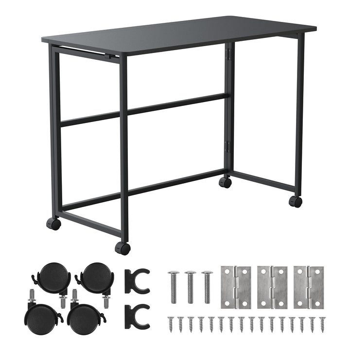 Tavolo pieghevole Maclean, nero, mobile, piano 100x50 cm, max. 50 kg, MC-1250 B