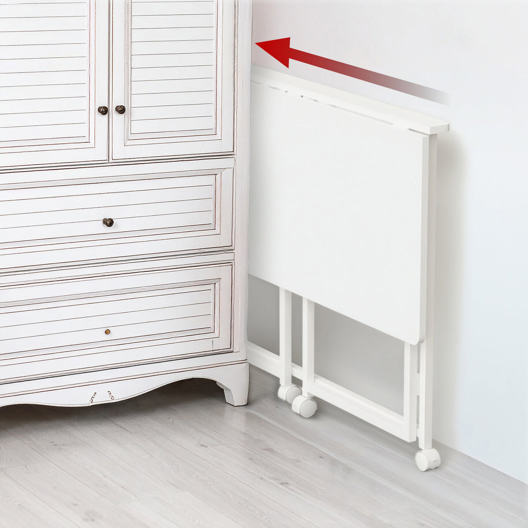 Tavolo pieghevole Maclean, bianco, mobile, piano 100x50 cm, max. 50 kg, MC-1250 W