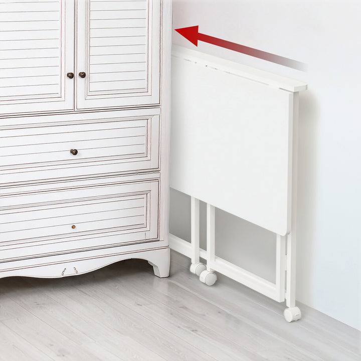 Tavolo pieghevole Maclean, bianco, mobile, piano 100x50 cm, max. 50 kg, MC-1250 W