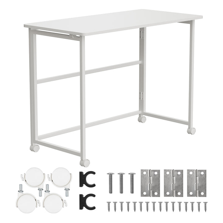 Tavolo pieghevole Maclean, bianco, mobile, piano 100x50 cm, max. 50 kg, MC-1250 W