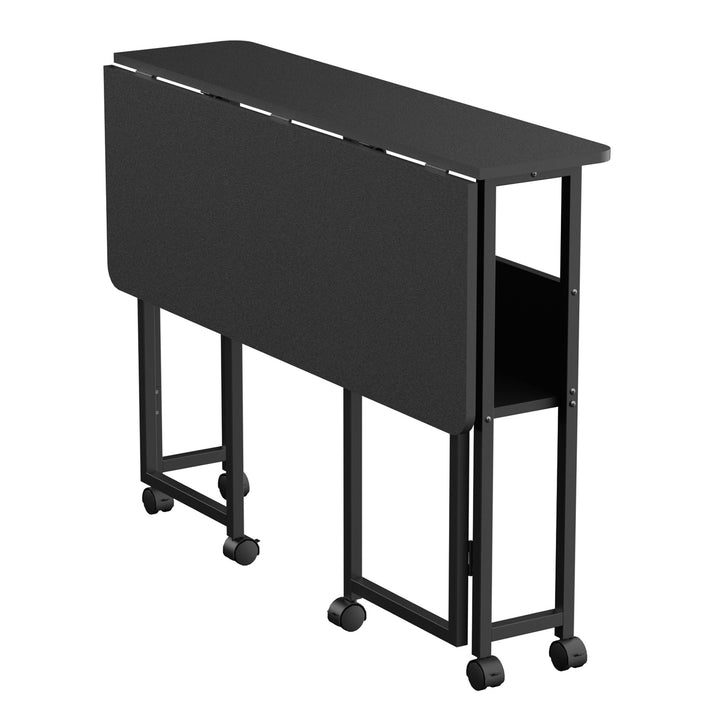 Tavolo pieghevole Maclean, nero, mobile, piano 100x58 cm, max. 50 kg, MC-126 B
