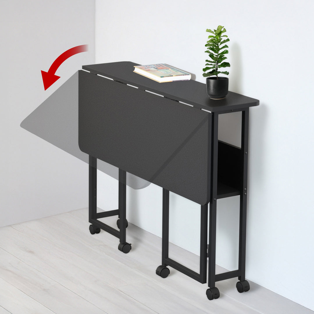 Tavolo pieghevole Maclean, nero, mobile, piano 100x58 cm, max. 50 kg, MC-126 B