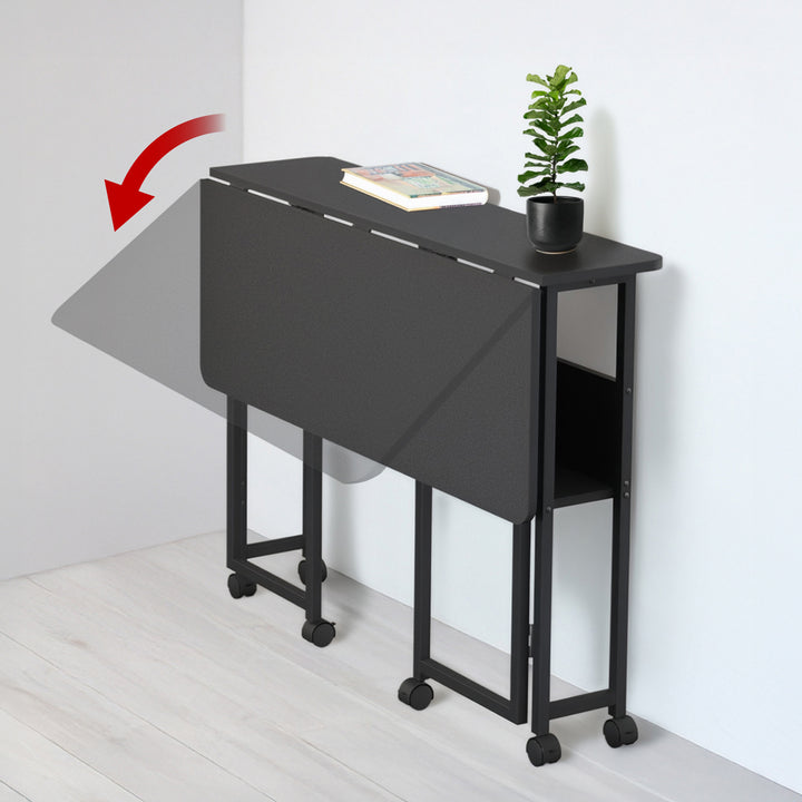 Tavolo pieghevole Maclean, nero, mobile, piano 100x58 cm, max. 50 kg, MC-126 B