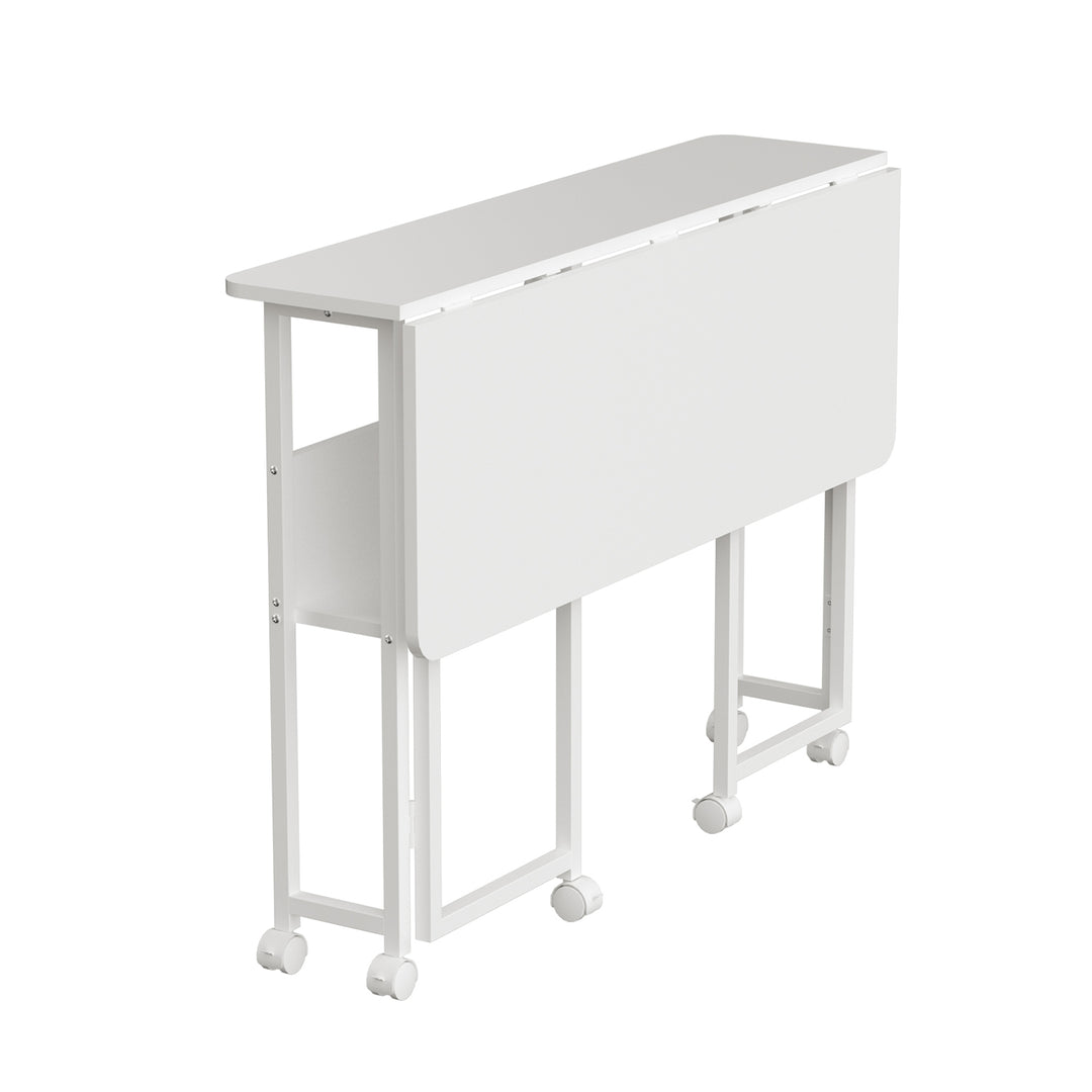 Tavolo pieghevole Maclean, bianco, mobile, piano 100x58cm, max. 50kg. 50 kg, MC-126 W