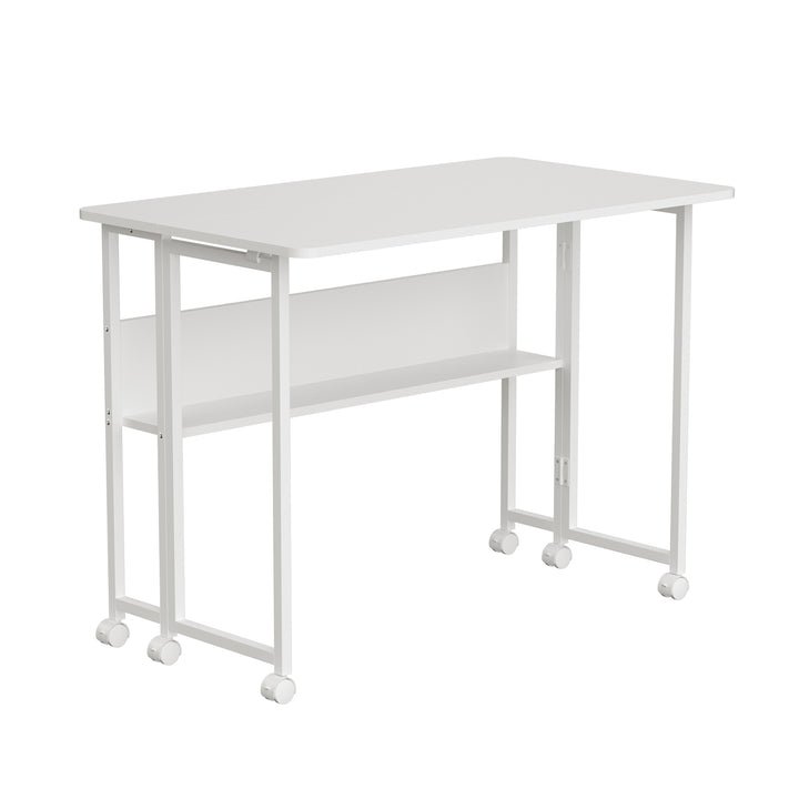 Tavolo pieghevole Maclean, bianco, mobile, piano 100x58cm, max. 50kg. 50 kg, MC-126 W