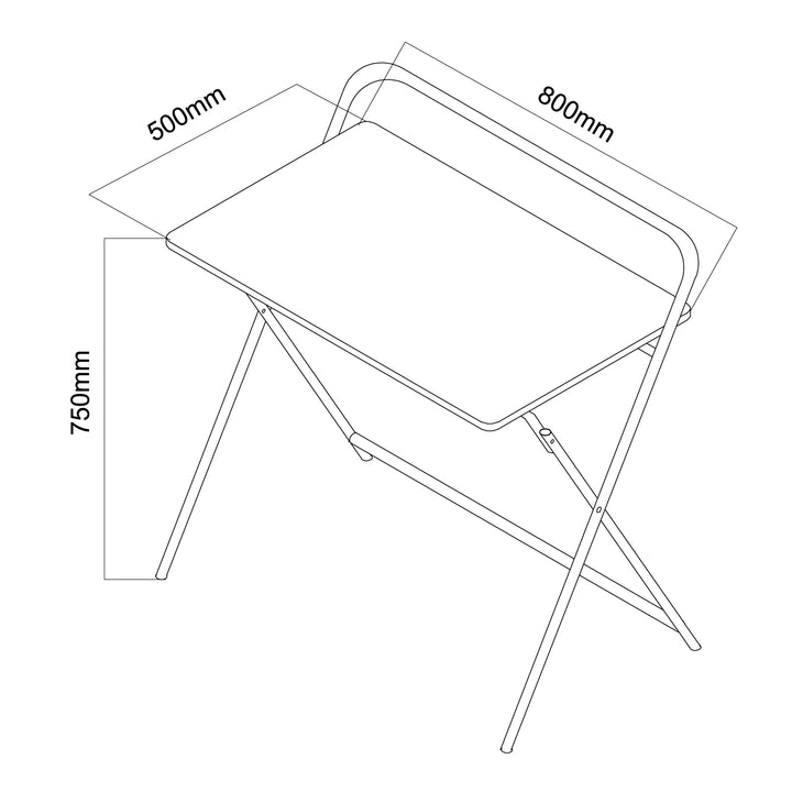 Scrivania multifunzionale per computer portatili Maclean, nera, piano 50x80cm, 50kg max, MC-127 B