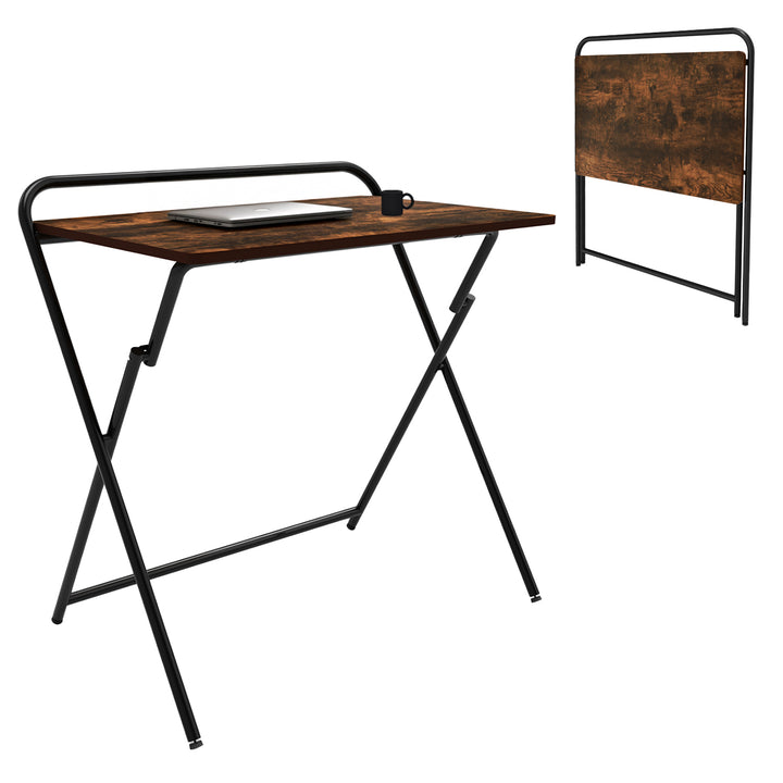 Scrivania multifunzionale per computer portatili Maclean, nera, piano 50x80cm, 50kg max, MC-127 B