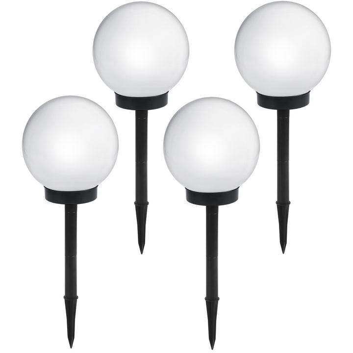 GreenBlue lampada solare, autoportante, giardino, sfera 25x25x58cm, LED bianco, GB166, 4 pezzi