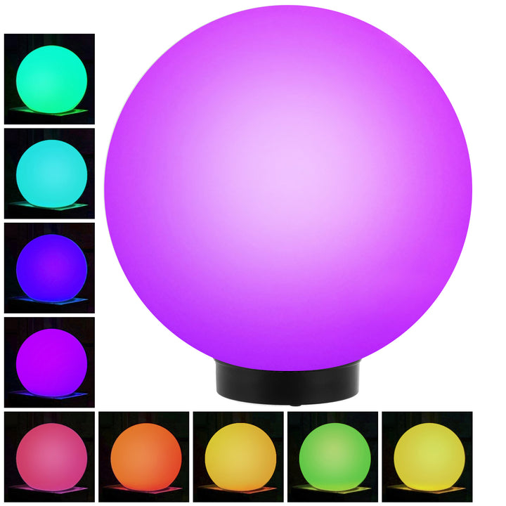 Lampada solare da giardino GB167 - Sfera 30x30x63cm, LED colorati, 4 pezzi