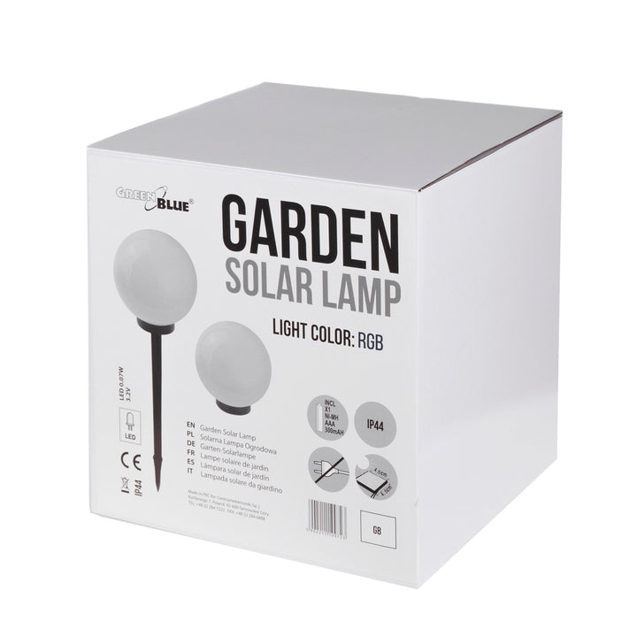 Lampada solare da giardino GB167 - Sfera 30x30x63cm, LED colorati, 4 pezzi
