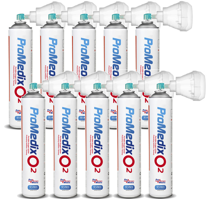 Inalatore portatile di ossigeno in bombola al 99,4% Promedix 12L, PR-994, 10 unità