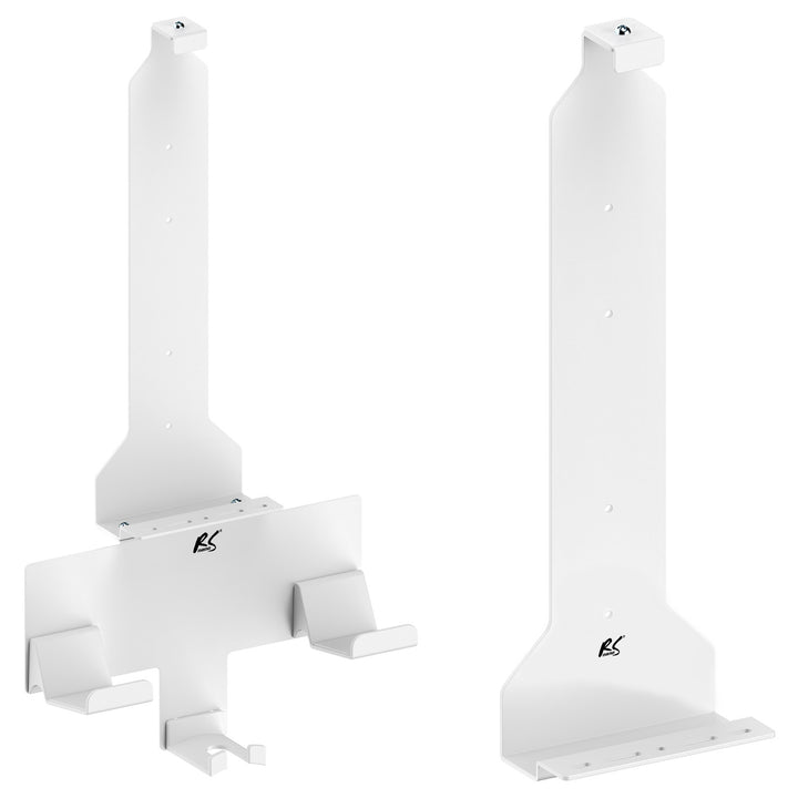 Supporto a parete bianco per PS5 con supporto per pad, 10 kg max, RS181 + Supporto a parete bianco per console Playstation 5, 10 kg max, NanoRS RS180