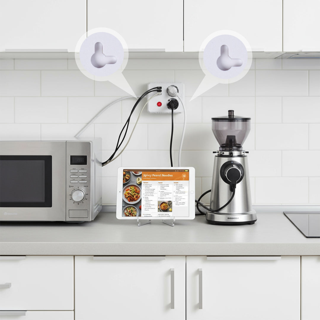 Ciabatta elettrica Maclean, cavo di prolunga 2 prese + 3xUSB, 110-240V AC 50/60Hz, 2,1A max 2500W, 3 m, bianco, MCE388 W